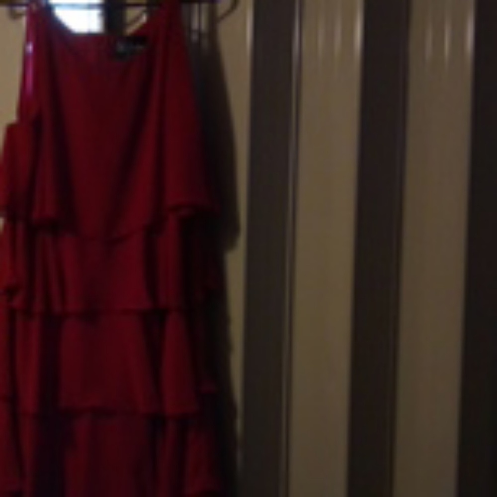 A red ruffle dress